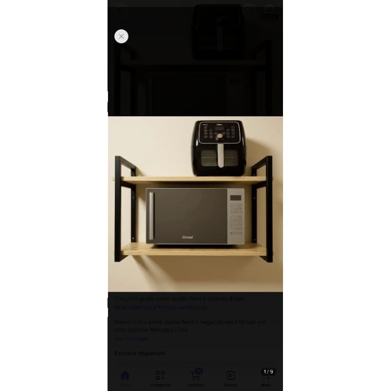 Suporte Para Micro-ondas Air Fryer 2 Prateleiras Organizador Cozinha