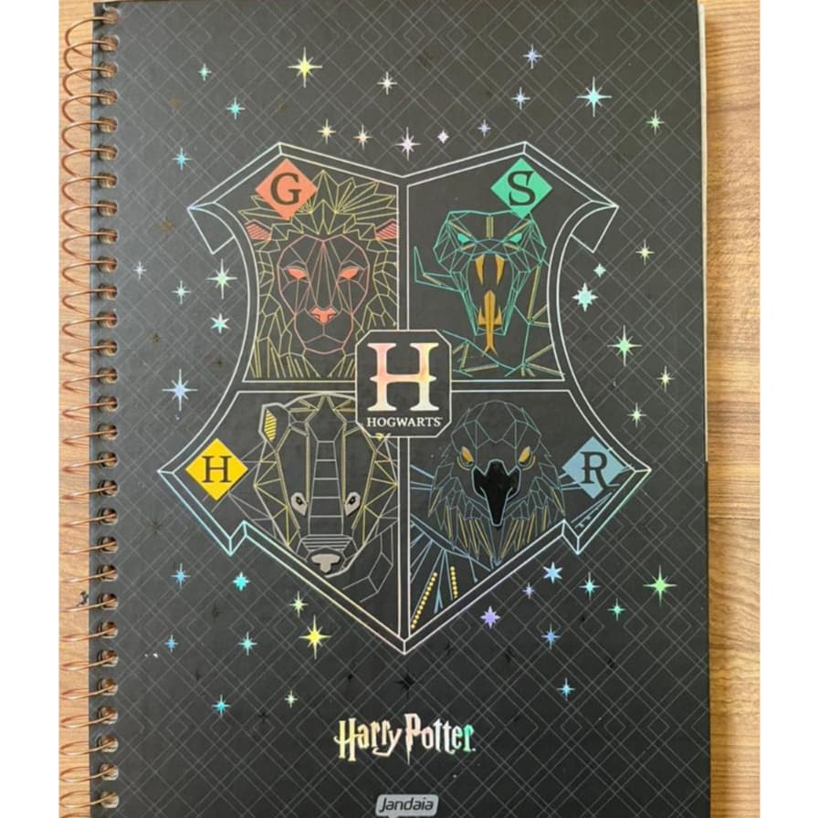 Agenda Harry Potter 80 Folhas  Espiral Tema Hogwarts Anotações Juvenil 1 materia agenda capa dura 3d