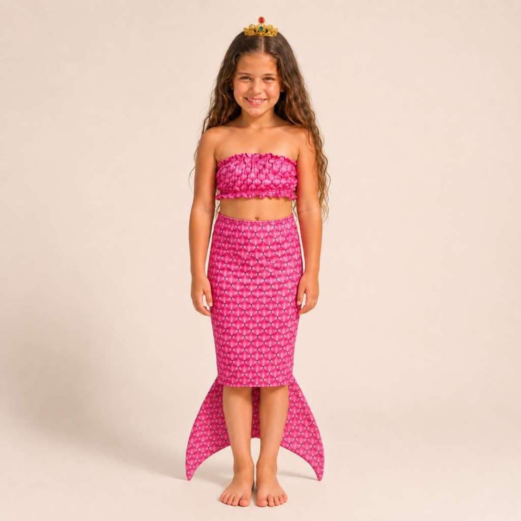 Fantasia Sereia Infantil Festa Carnaval Saia Cauda Top Luxo