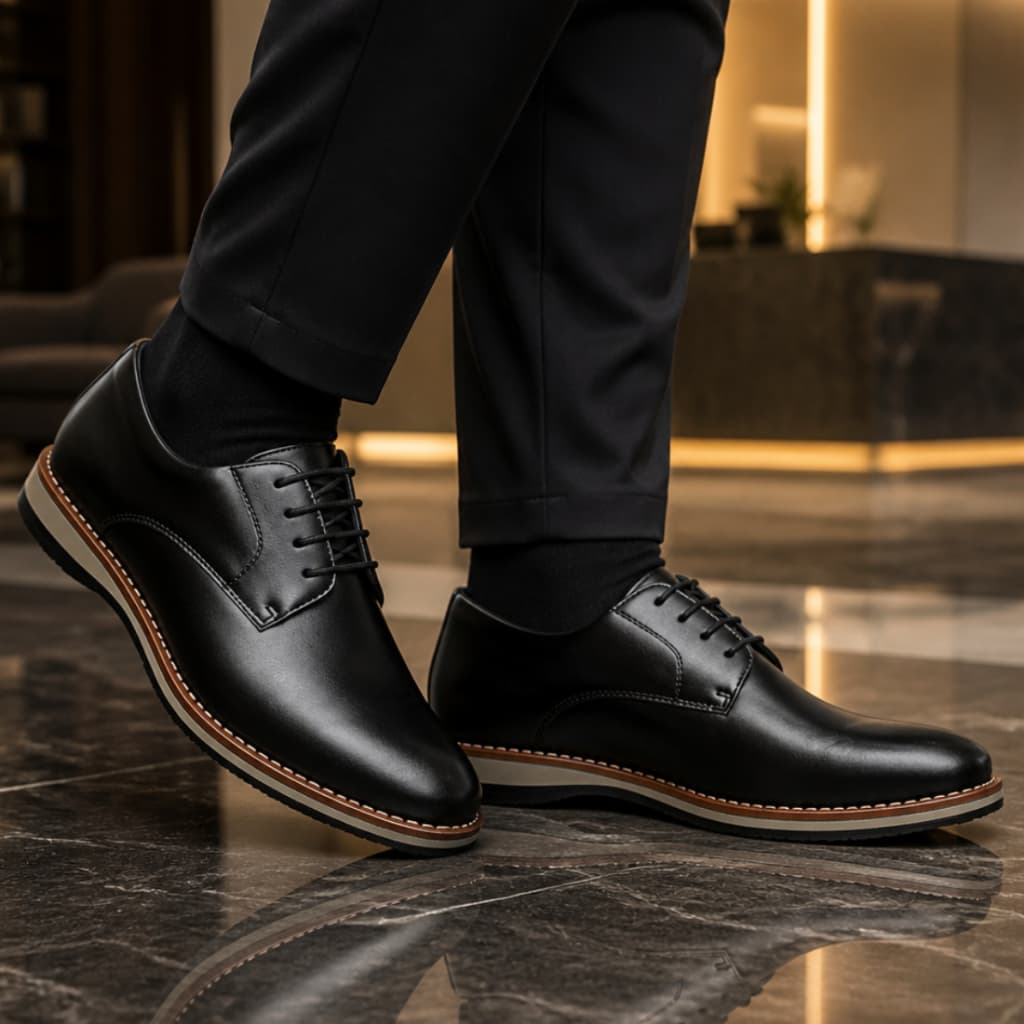 Sapato Social Elegance Em Couro Legítimo Sola Antiderrapante Confortável Macio Resistente