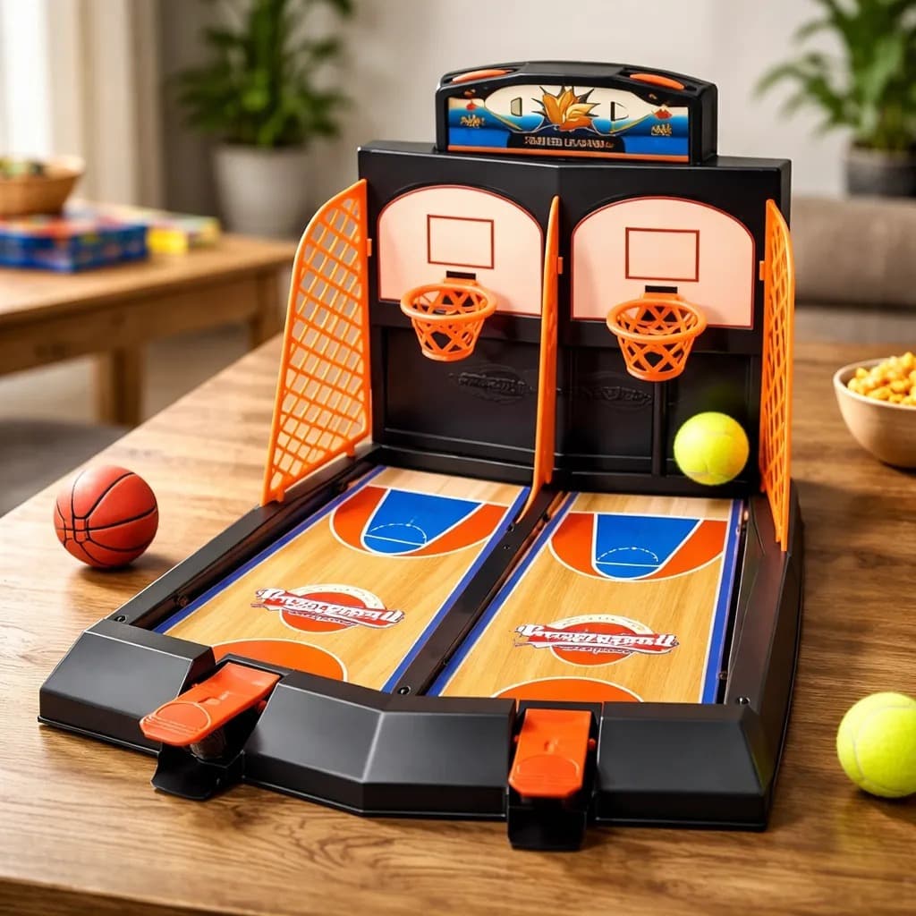 Jogo Basketball Duplo Infantil Braskit com Placar 6 Bolas Basquete 2 Jogadores Brinquedo Interativo