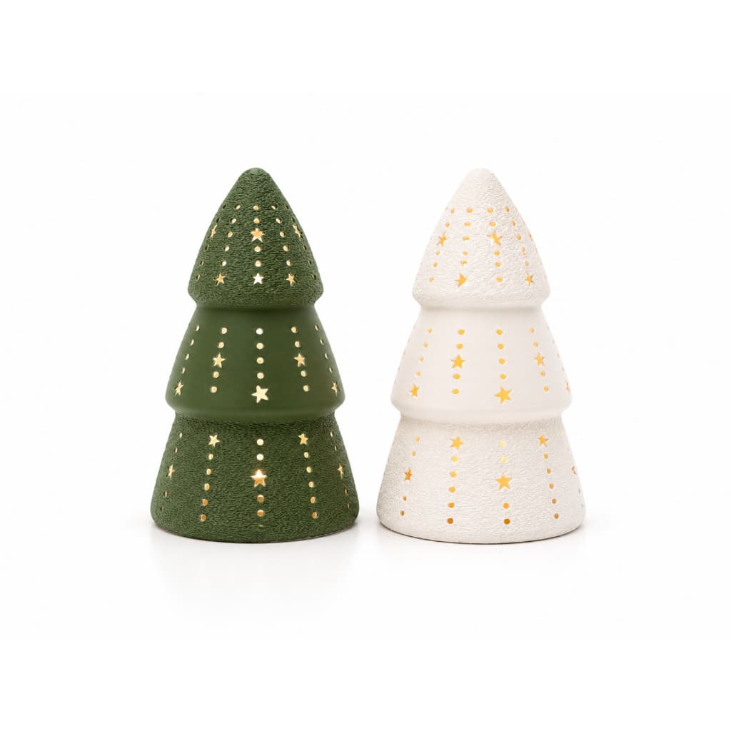 Enfeite Árvore De Natal Porta Vela Decorativo com Estrelas