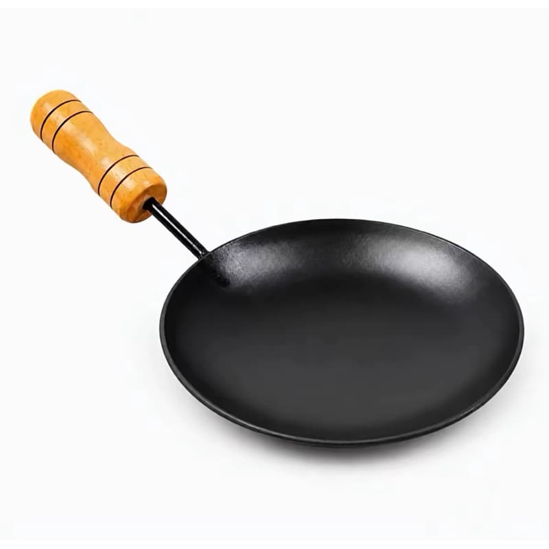 Frigideira N 18 Bifeira Rústica para Fogão a Gás Indução e Lenha Aço Carbono Resistente