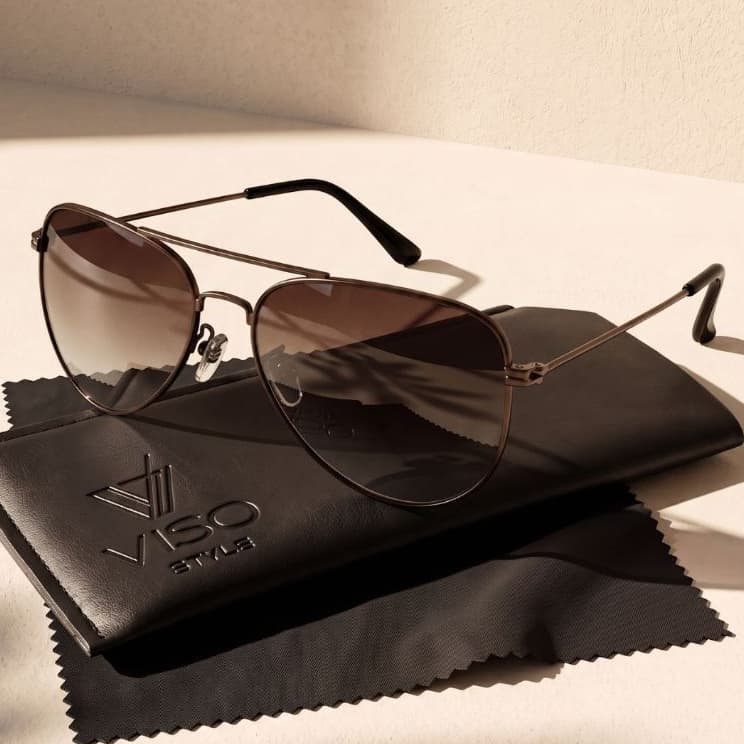 Óculos de Sol Aviador Escuro Premium Polarizado Classico Marrom Moda Piloto uv400 Masculino Feminino