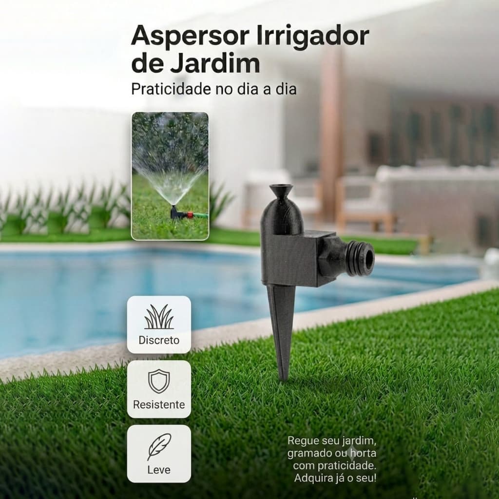 Aspersor Irrigador Jato de Jardim Gramado Horta Plantas Bico Regador Conector para Mangueira de Água Irrigação Uniforme