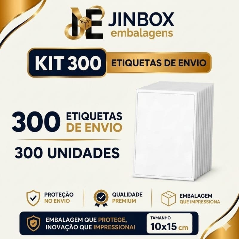 300 Etiquetas Térmicas Adesivas 10x15 para Envio | 100x150mm E-commerce