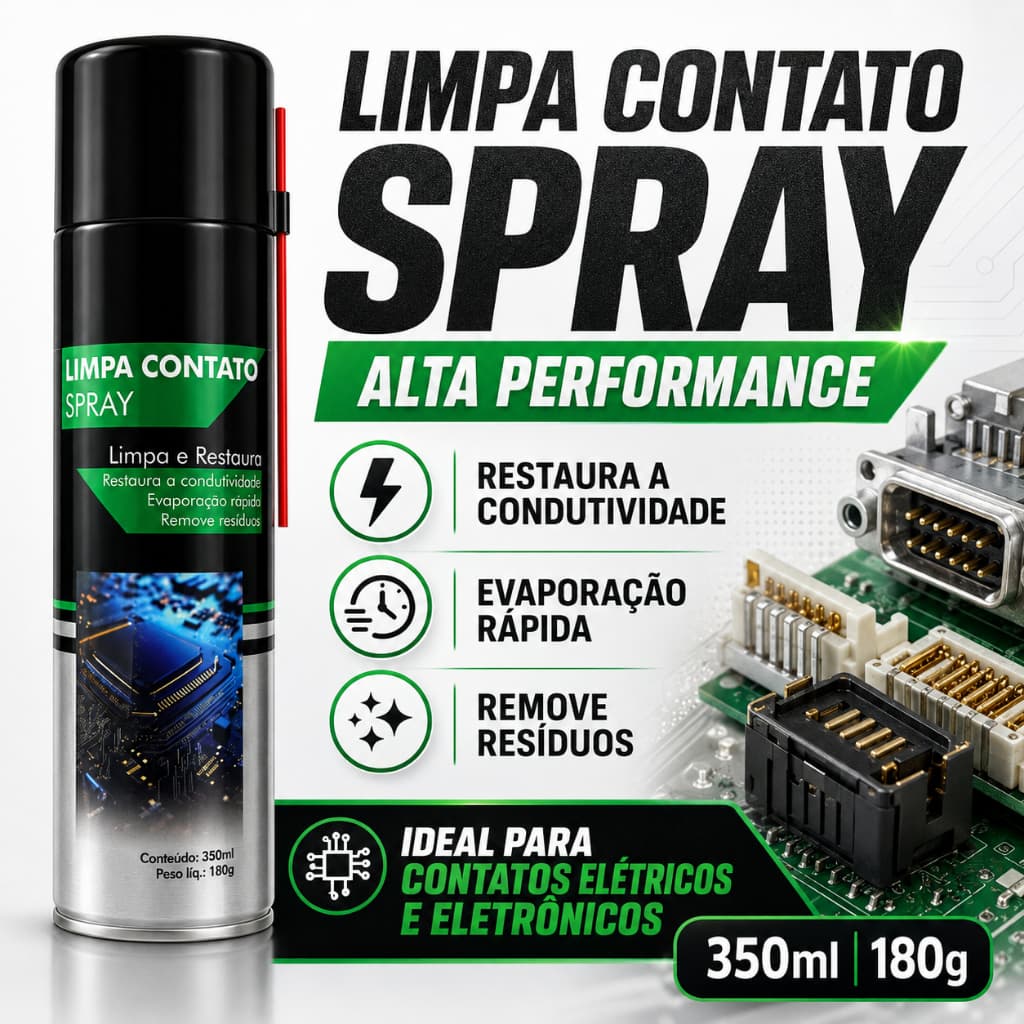 Limpa Contato Spray OBAGAS 350ml | Secagem Rápida | Limpeza de Componentes Elétricos e Eletrônicos