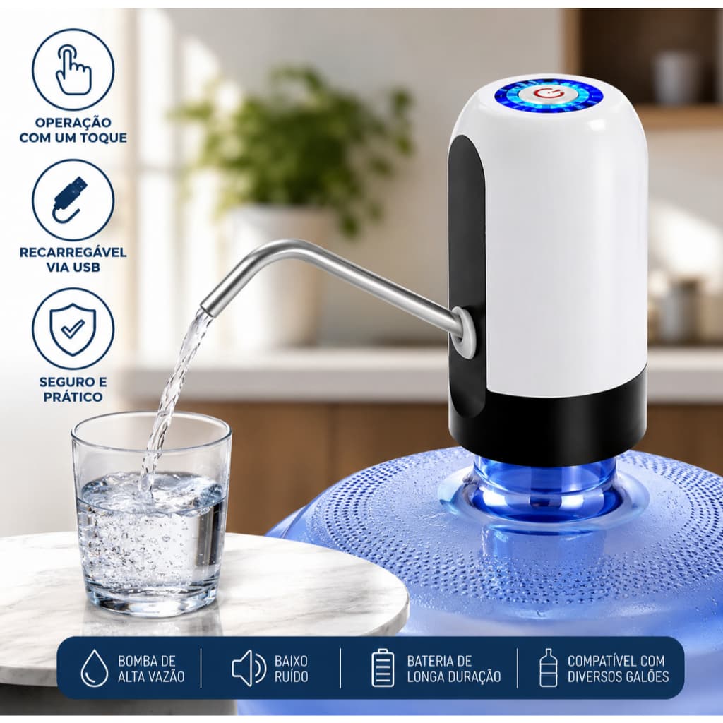 Bomba Elétrica Filtro Para Galão De Água 5/10/20 Litros