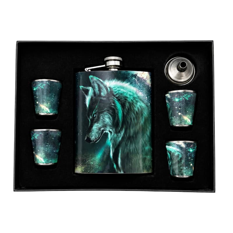 Kit Cantil inox Premium caixa presente copos funil caixa presente