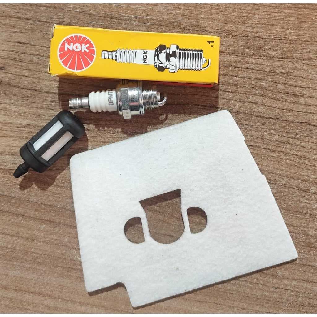 kit filtro de ar + filtro de gasolina + vela ngk A para roçadeira STIHL 220