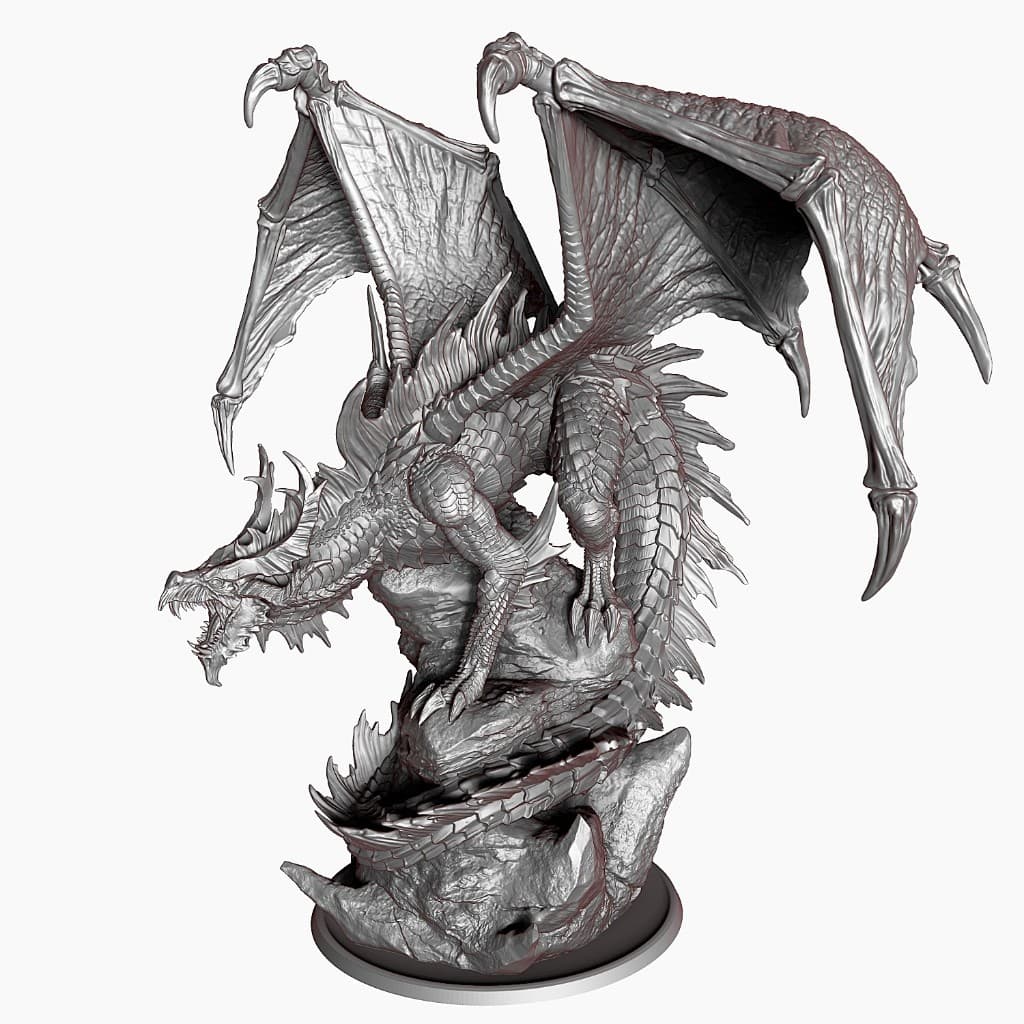 Miniatura RPG Boss Dragão Vermelho - Ancient Red Dragon 11cm jogo tabuleiro D&D Dungeons and Dragons DnD