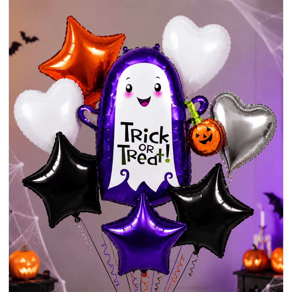 Kit Balões Metalizados Halloween Festa Fantasma Festas Aniversários Temáticos Estampadas Coloridas
