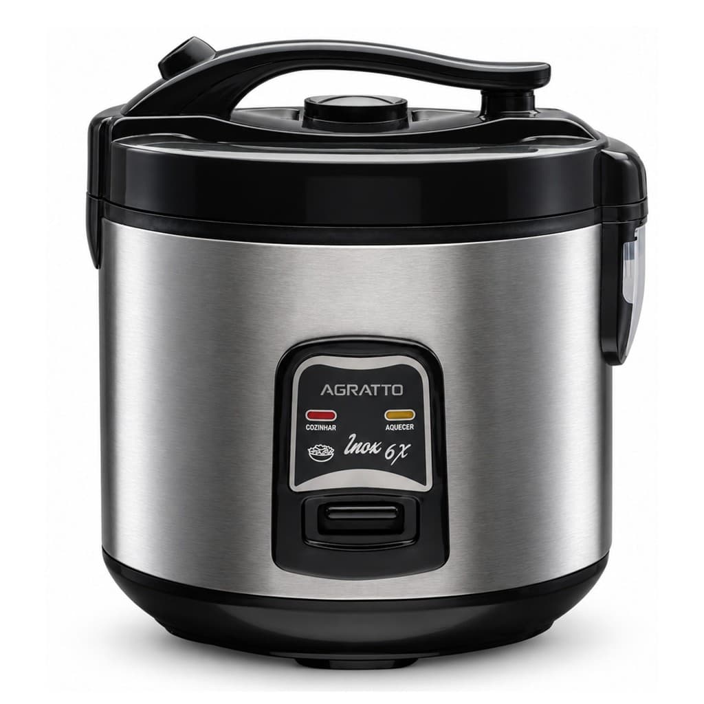 Panela Elétrica De Arroz Inox Agratto Tampa Vidro 10 6 Xicaras Transparente Moderna 127v