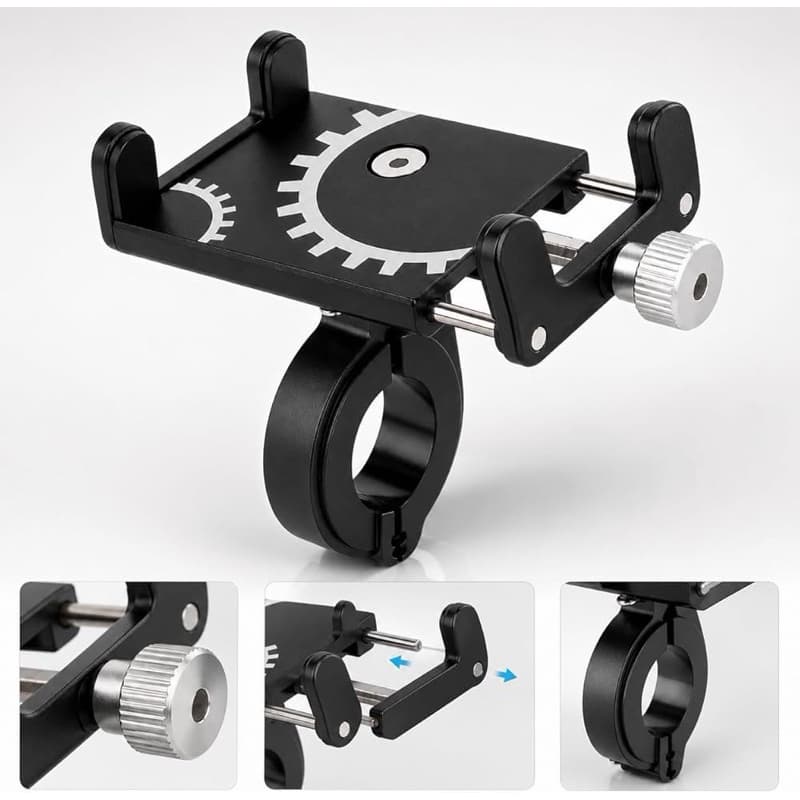 Suporte Celular Bike Moto Guidão Regulagem Universal Forte Alumínio Guidão Ajustável Reforçado Resistente À Prova D'água