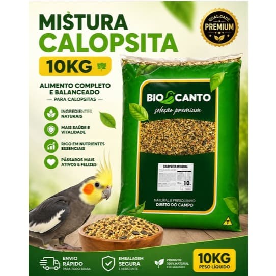 Mistura Premium Calopsita 10kg sementes selecionadas