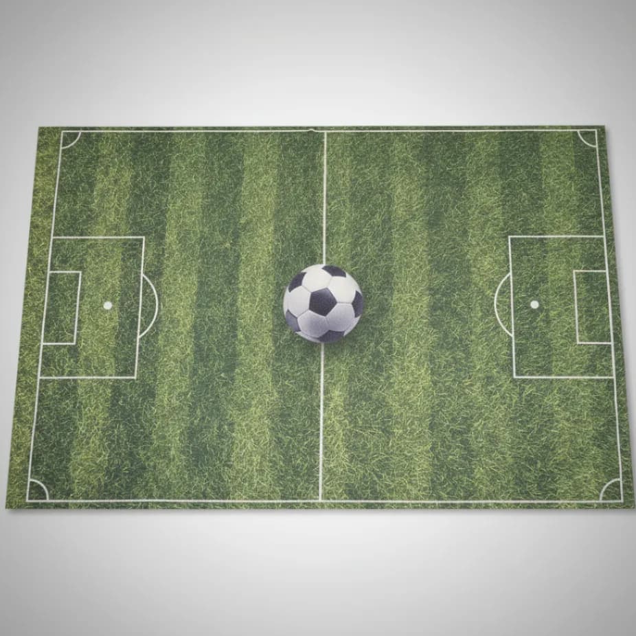 Tapete Digital Infantil Antiderrapante Menino Quarto Sala Campo Futebol