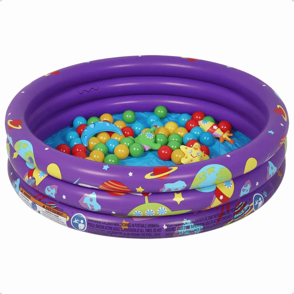 Piscina Inflavel Infantil Galaxia Bel 101 Litros Com 50 Bolinhas Jogos E Acessorios Para Criancas