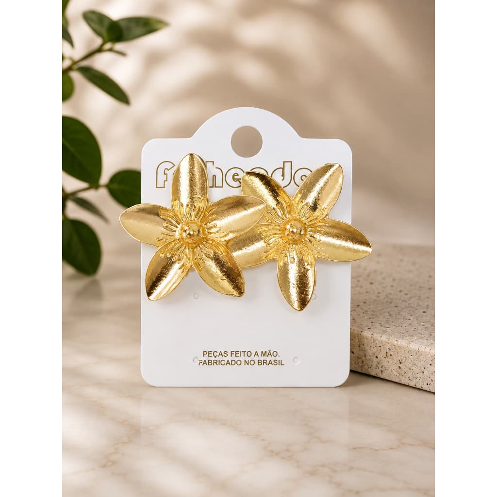 Brinco Feminino Dourado Folheado a Ouro Elegante Delicado Romântico Para Presente tendencia envio rapido otima qualidade