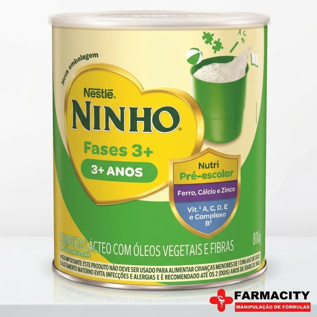 Composto Lácteo NINHO Fases 3+ 800g Infantil Crianças de 3 a 5 Anos