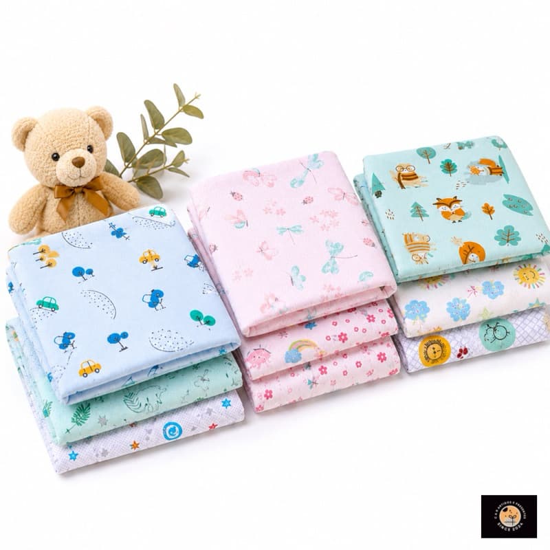 Cueiro Bebê Flanelado 80x50 cm 100% Algodão com 03 Unidades