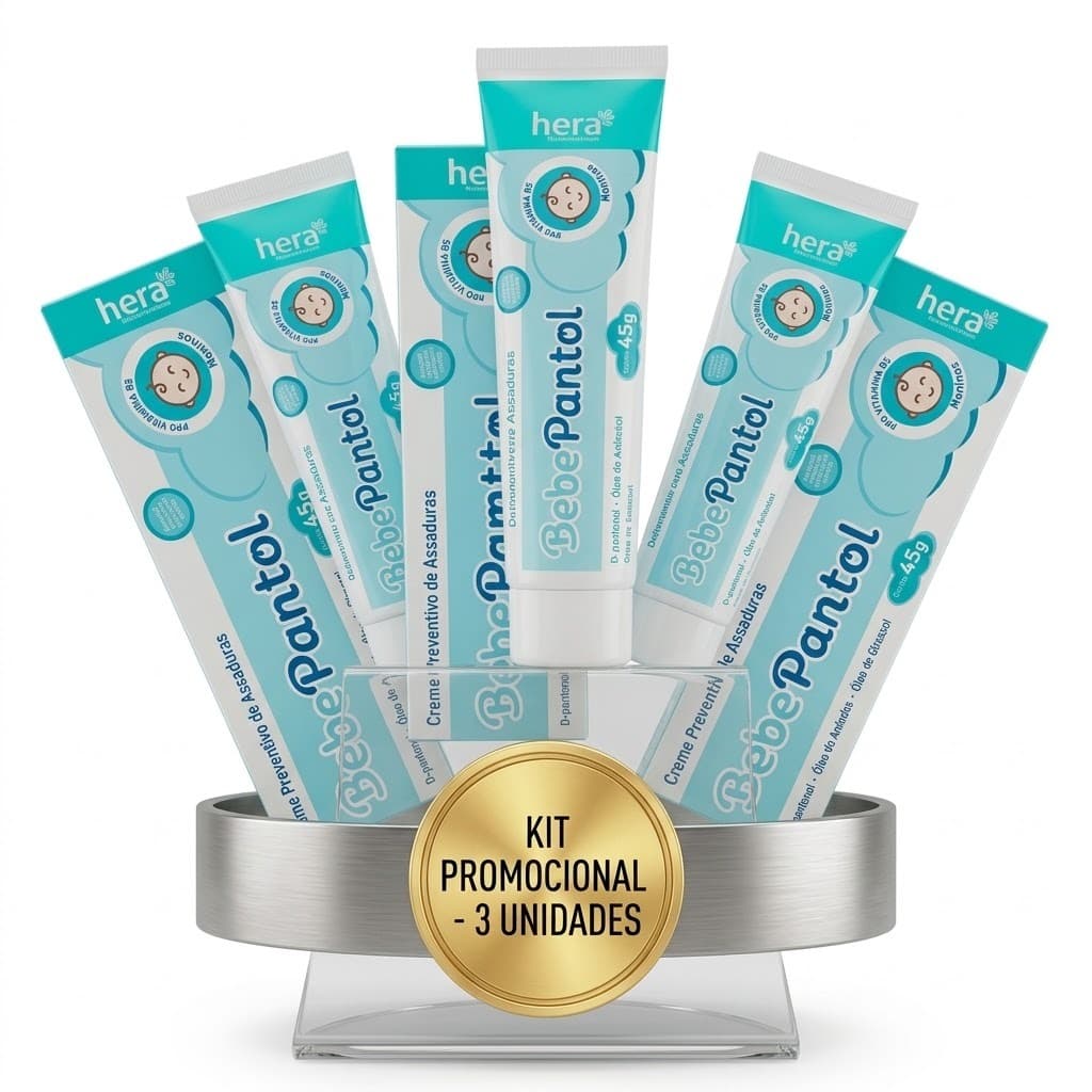 Kit Com 3 BebePantol Azul Pomada Para Assadura 45g Cada