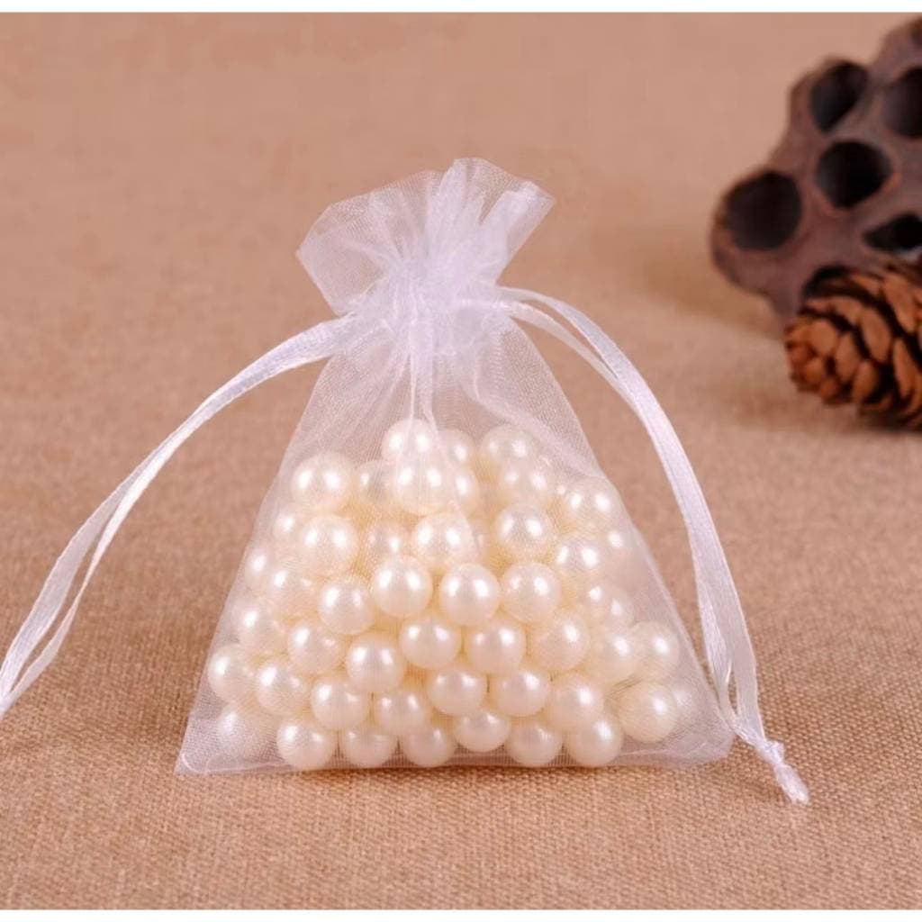 Saquinho De Organza Tule Branca Com Cordão Para Lembrancinhas Joias Bijuterias Presentes 7x9 9x12 10x15