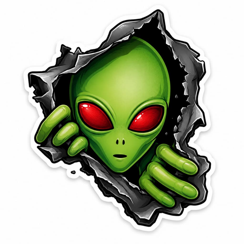 Adesivo Alienígena Alien para carro moto caminhão capacete não desbota, adesivo de vinil