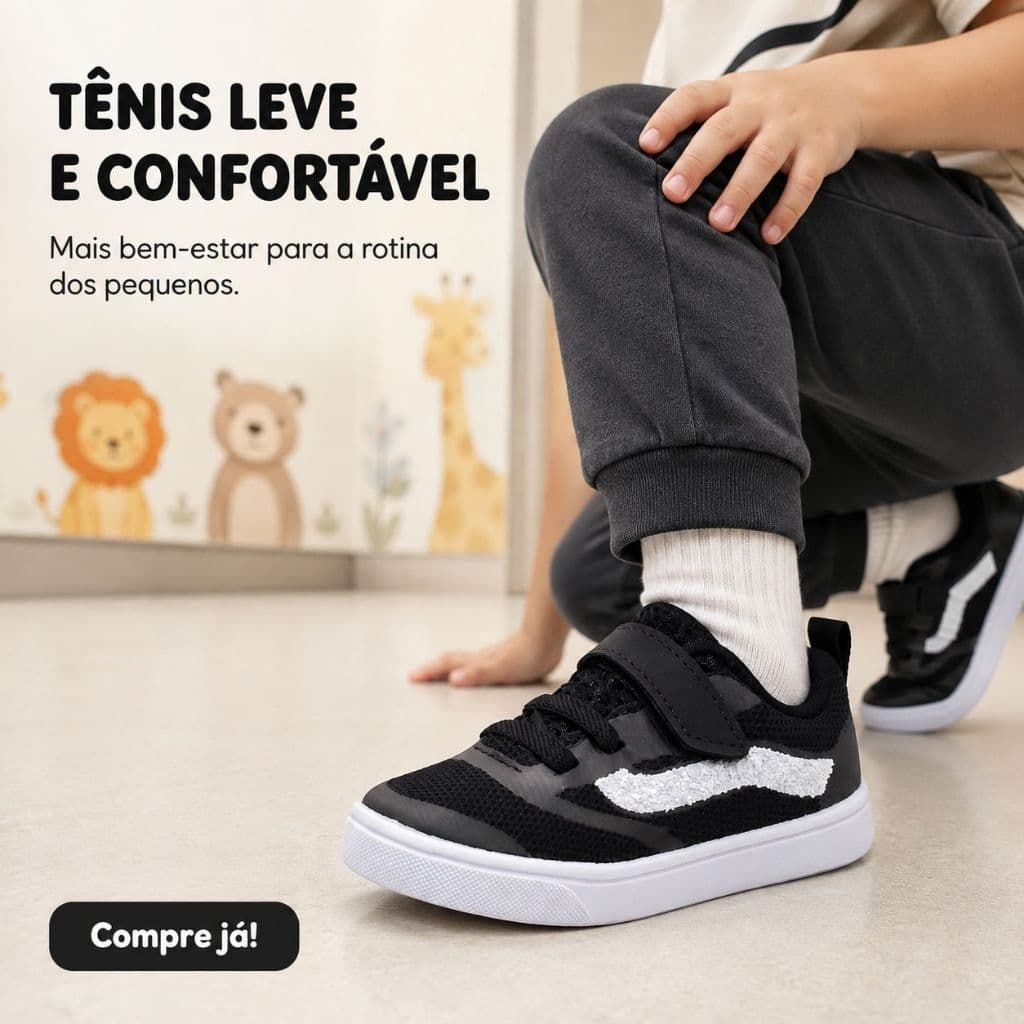 Tenis De Menino Casual Leve | Confortável e Pratico Para Rotina do Seu Pequeno | COMPRE JÁ!