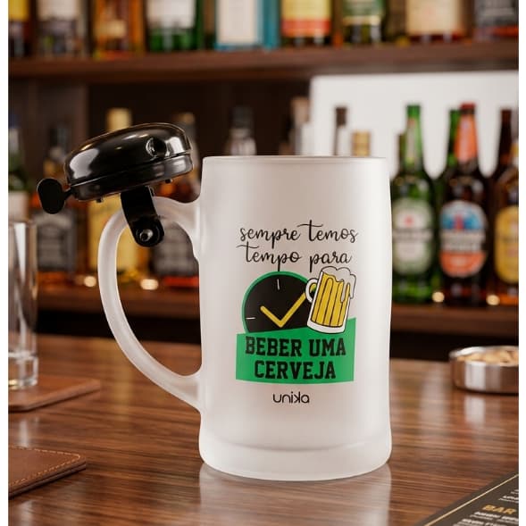 Caneca de Chopp Campainha - Sempre Temos Tempo - Risotril - Cervejol 400 ML