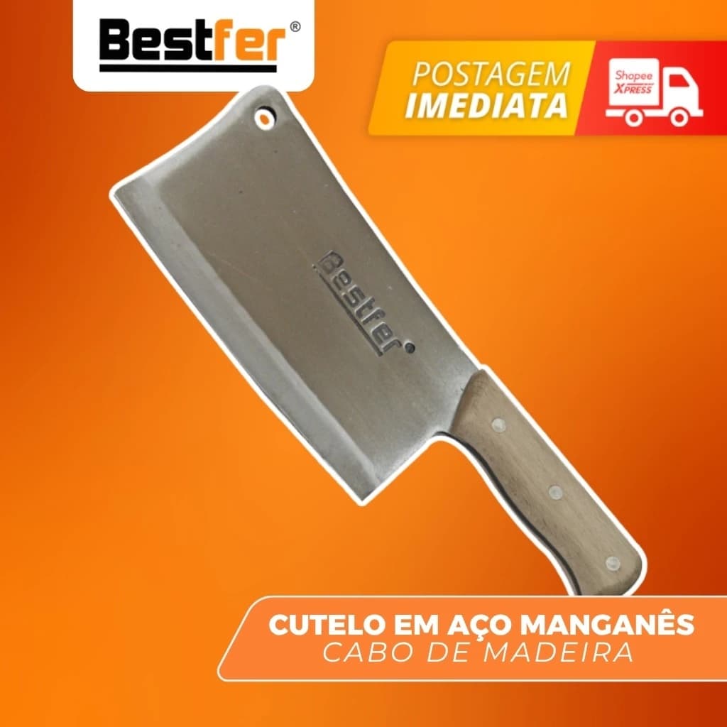 Faca Cutelo Profissional 8,5'' Com Lâmina Em Aço Manganês Machado