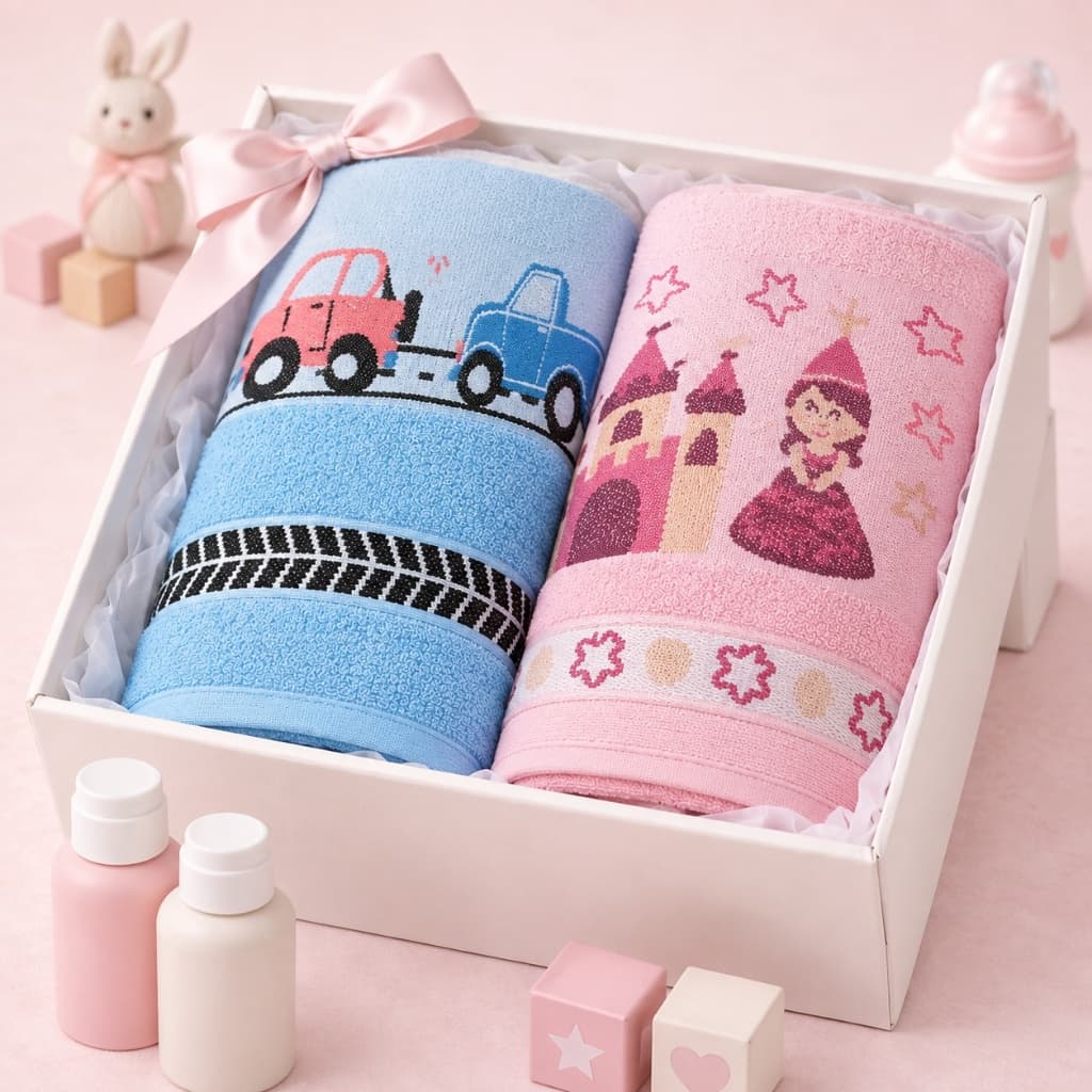 Kit 2 Toalha De Banho Infantil Com Desenhos Kids 100% Algodão