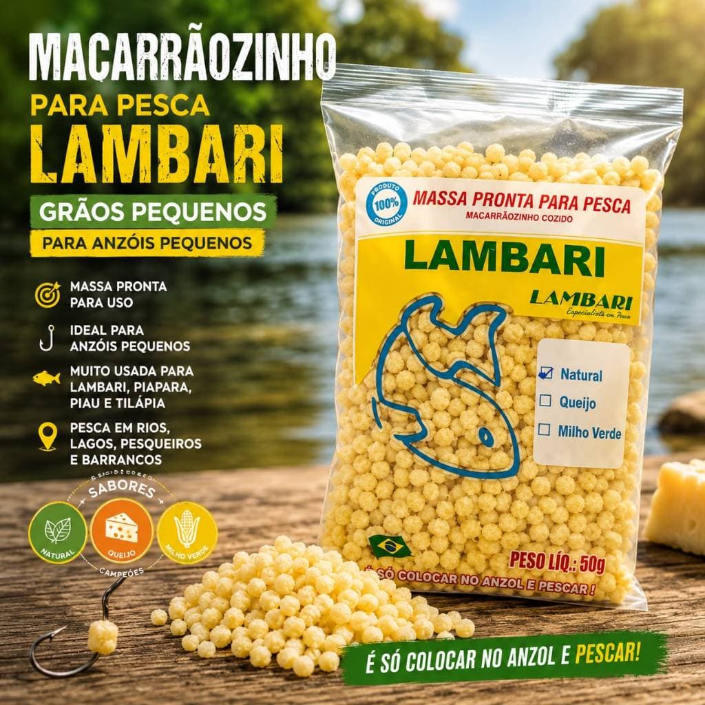 Macarrãozinho para Pesca Lambari 50g – Grãos Pequenos para Anzol Pequeno
