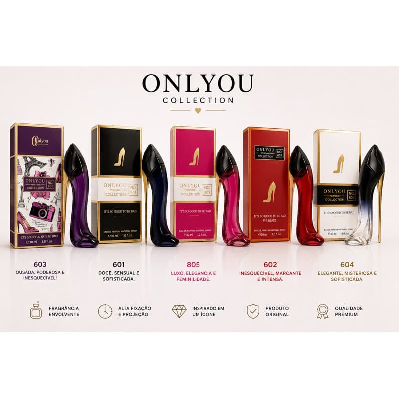 Perfume Onlyou Collection Feminino 30ml – Modelos 601, 602, 603, 604, 605 | Eau de Parfum