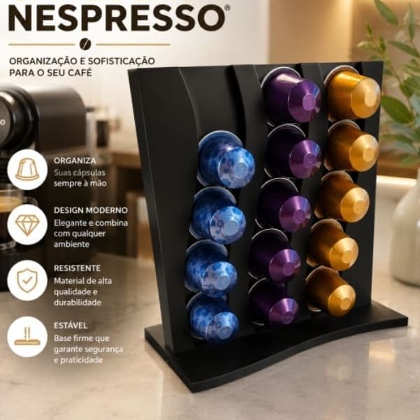☕ Porta Cápsulas de Café Suporte Organizador para Cápsulas Nespresso Cozinha Acessório Prático Economia de Espaço