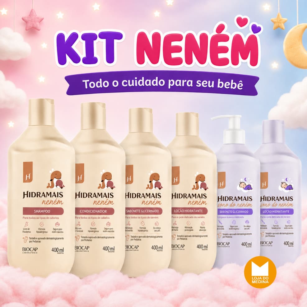 KIT NENÉM PARA BEBÊ | Shampoo, Condicionador, Sabonente e Loção - HIDRAMAIS >>