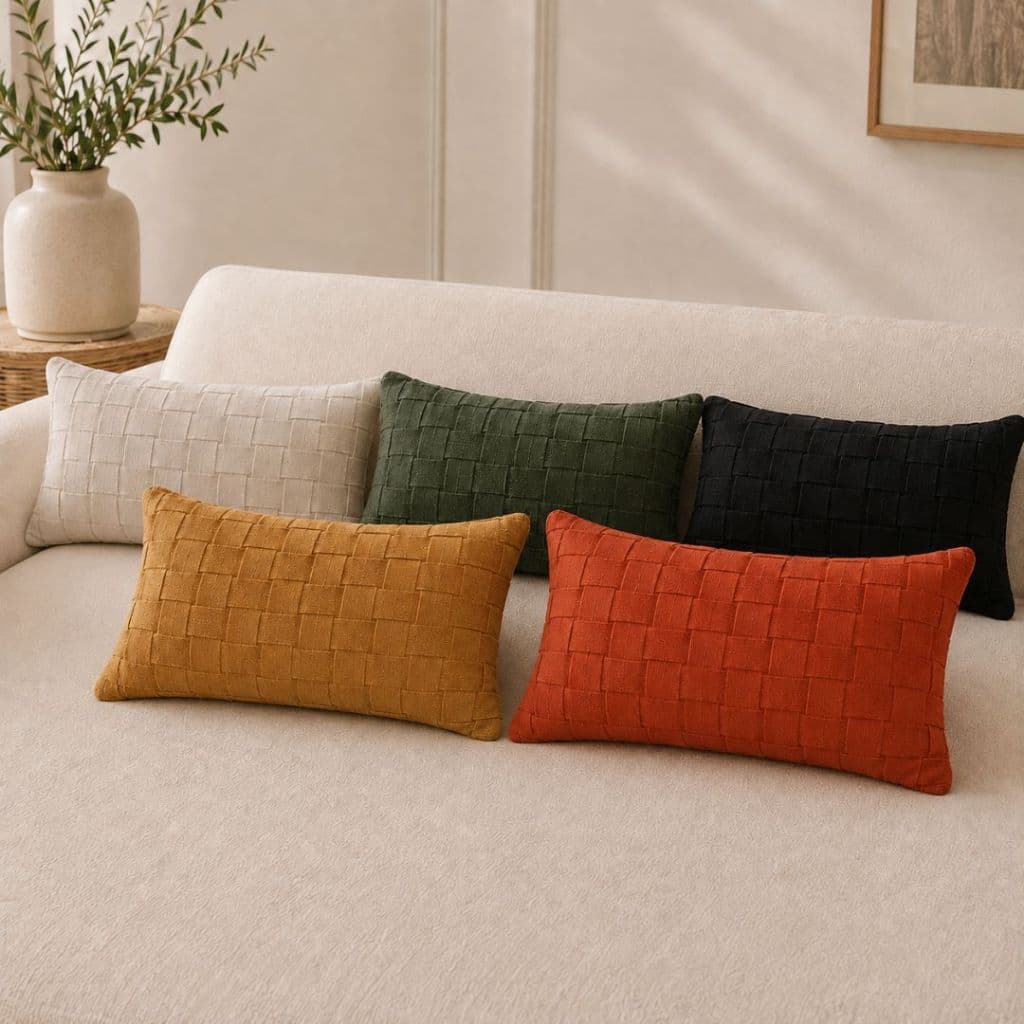 Capa de Almofada Baguete 30x50 Trançada para Sofá, Decoração Elegante com Várias Cores