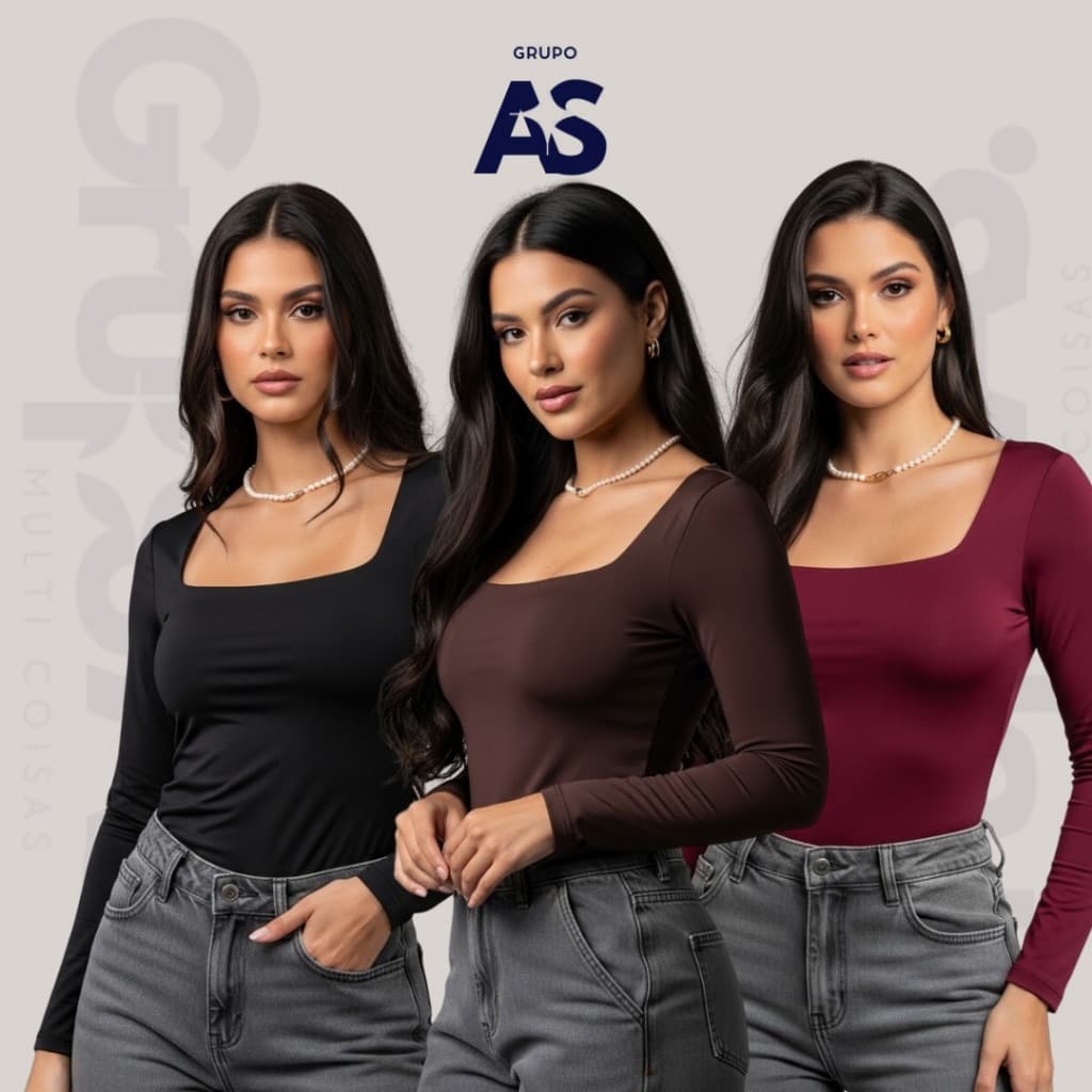 KIT 3 BLUSINHA MANGA LONGA FEMININA SEGUNDA PELE ALTA QUALIDADE