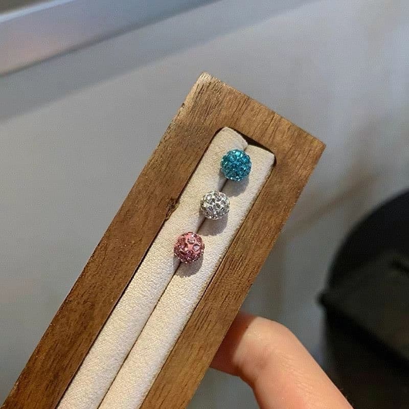 Brinco Piercing Bola Zircônia Cristal Fecho Parafuso Orelha Osso