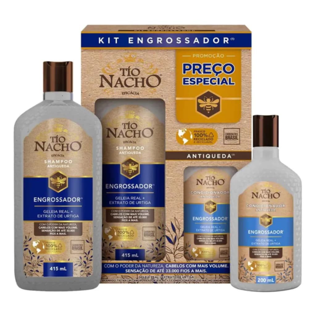 KIT Promoção Tio Nacho Engrossador Shampoo 415ml + Condicionador 200ml