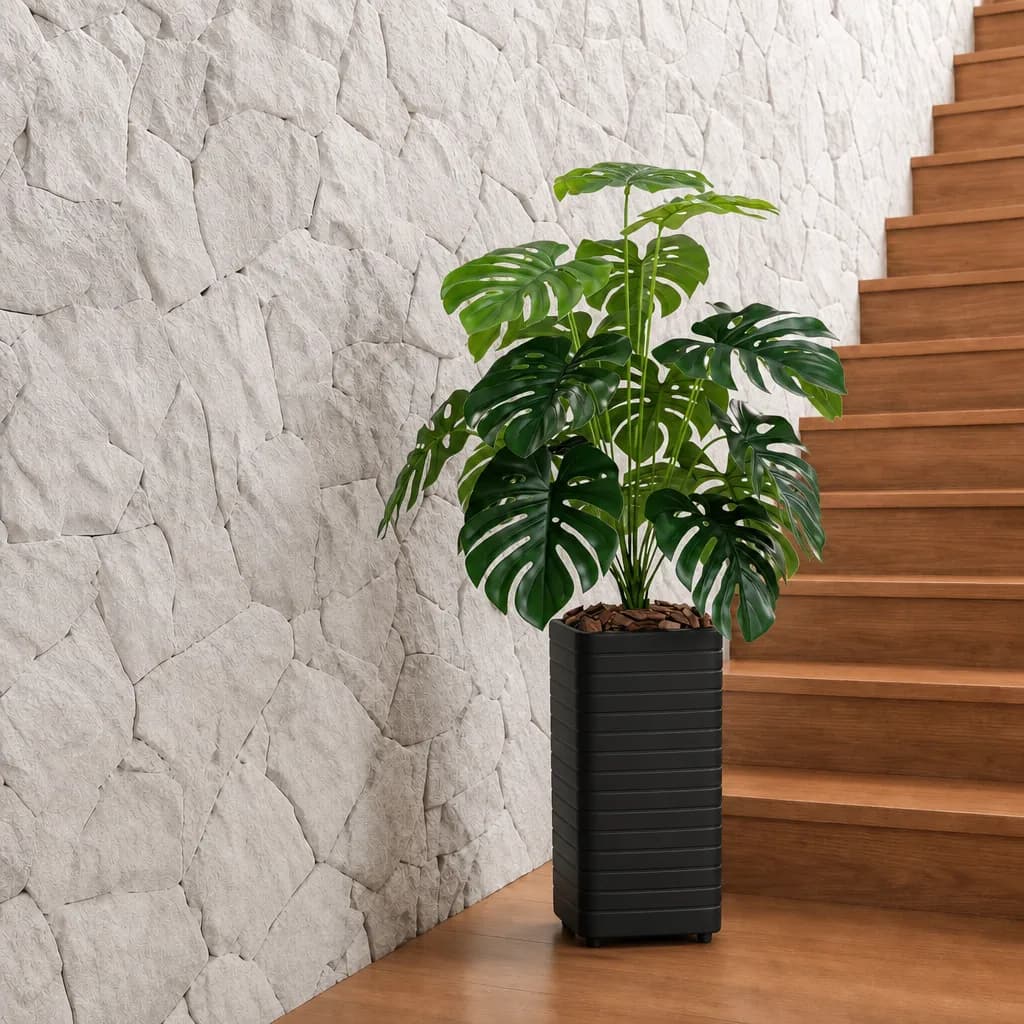 Planta Folhagem Artificial Grande Sala Costela De Adão Vaso Decorativo Enfeite Grande