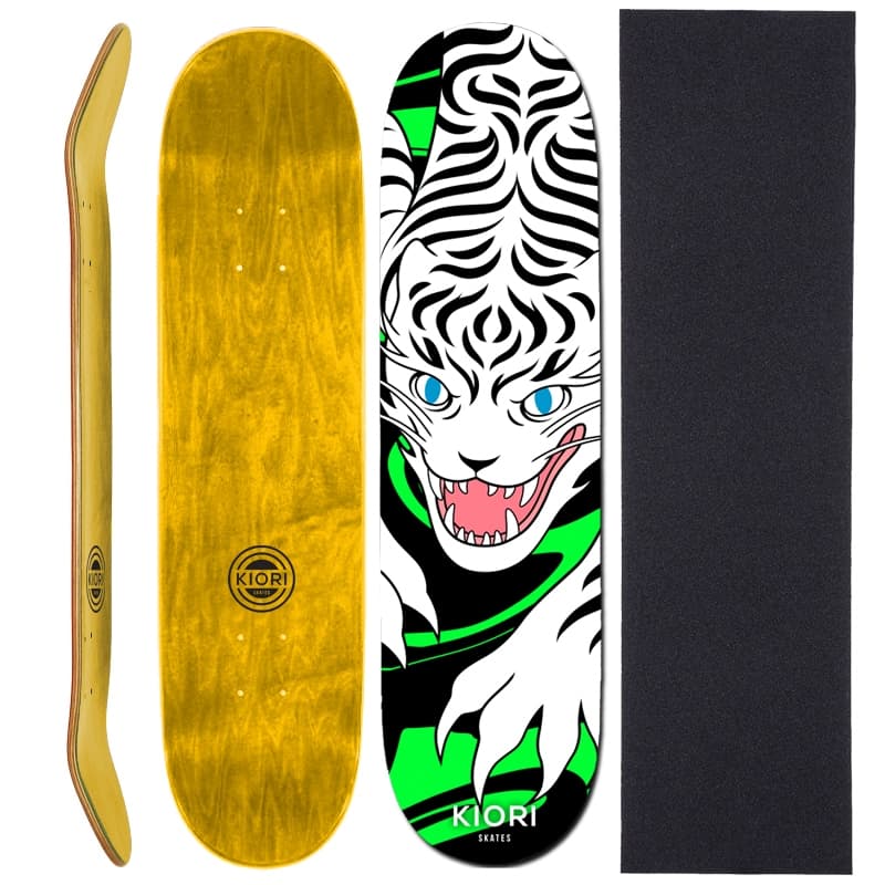 Shape de Skate com Lixa - Kiori Skates - Tiger White 8.0