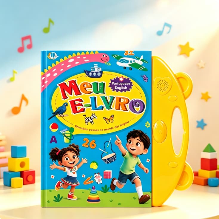 Livro Infantil Bilingue Portugues Ingles com Som Interativo Toque Inteligente Educativo Aprendizagem Criancas