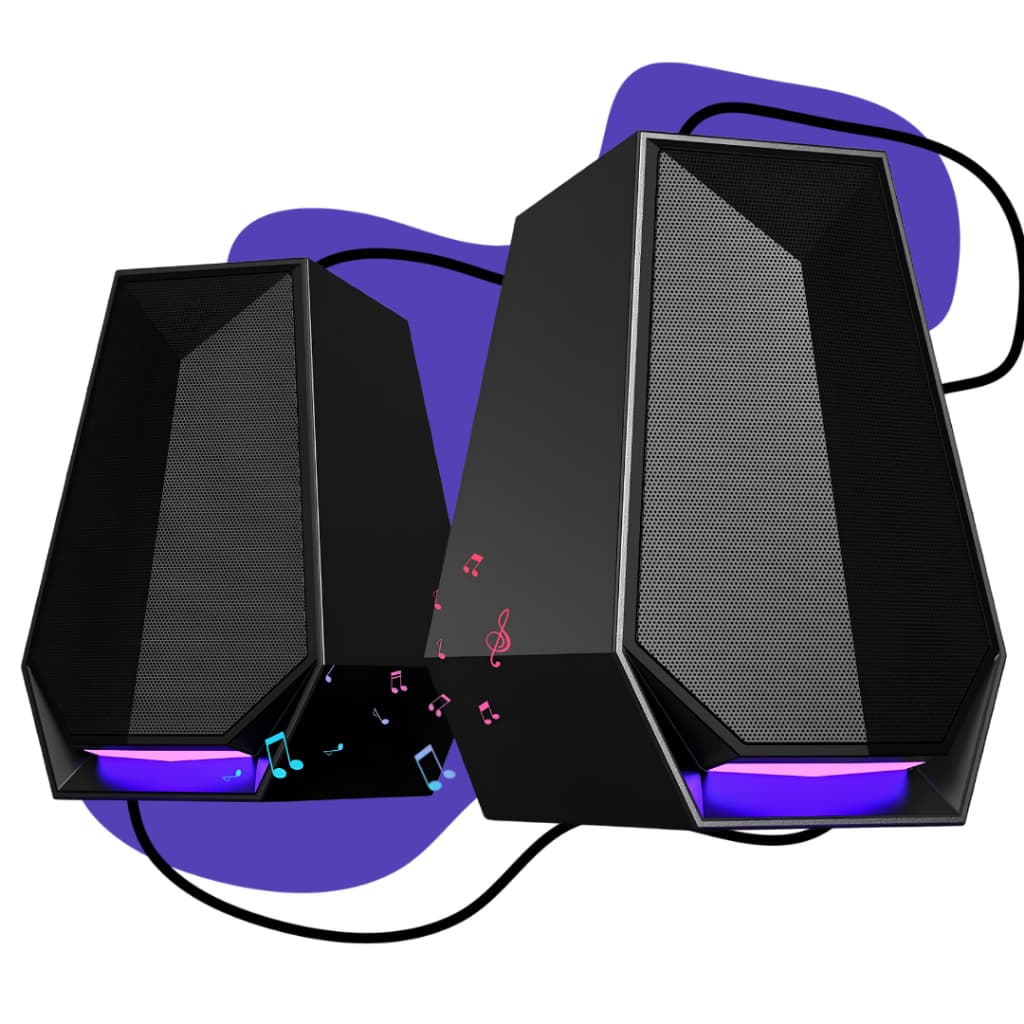 Caixa de Som Potente 40W Bluetooth Gamer RGB Para PC Notebook Celular Grave Estéreo 2.0