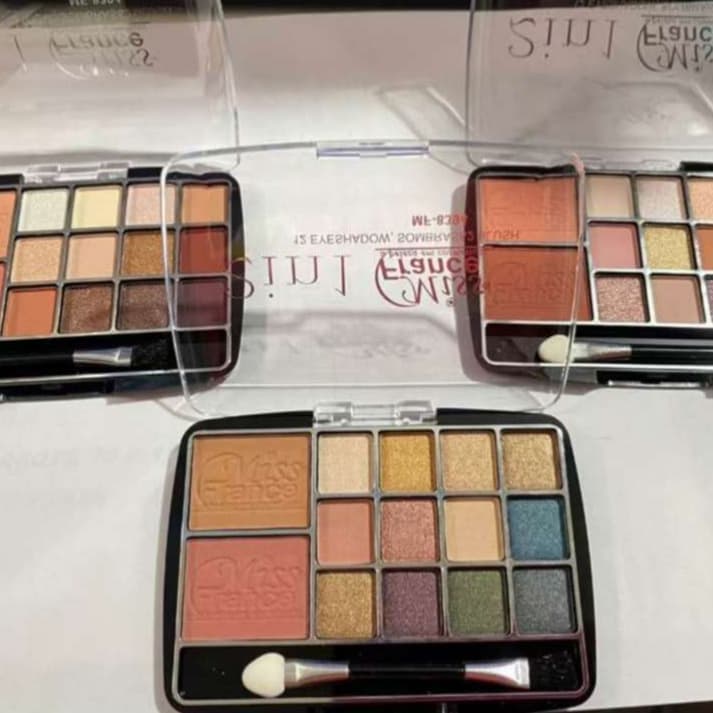 Paleta de Maquiagem Luisance Miss France - 12 Sombras + 2 Blushes + Pincel Duplo