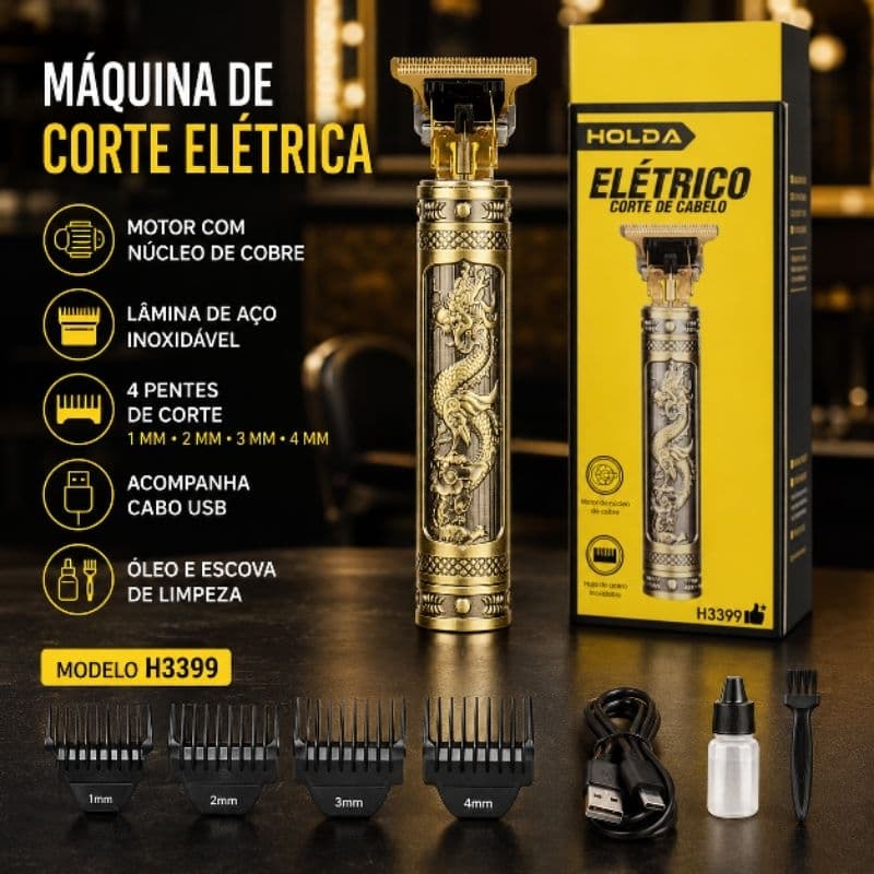 Máquina de Corte de Cabelo Elétrica Profissional