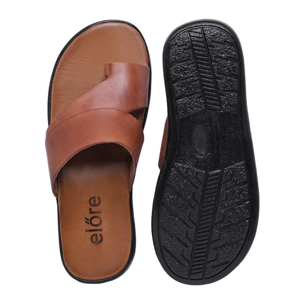 Chinelo Masculino Couro Marrom Caramelo Slide Conforto Casual Tam 37 ao 44