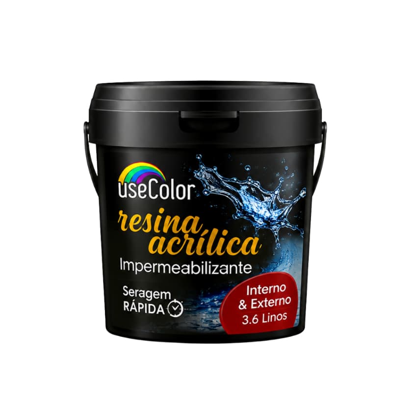 Resina Acrílica 3,6L Incolor Impermeabilizante Base Água Secagem  Rápida Multiuso