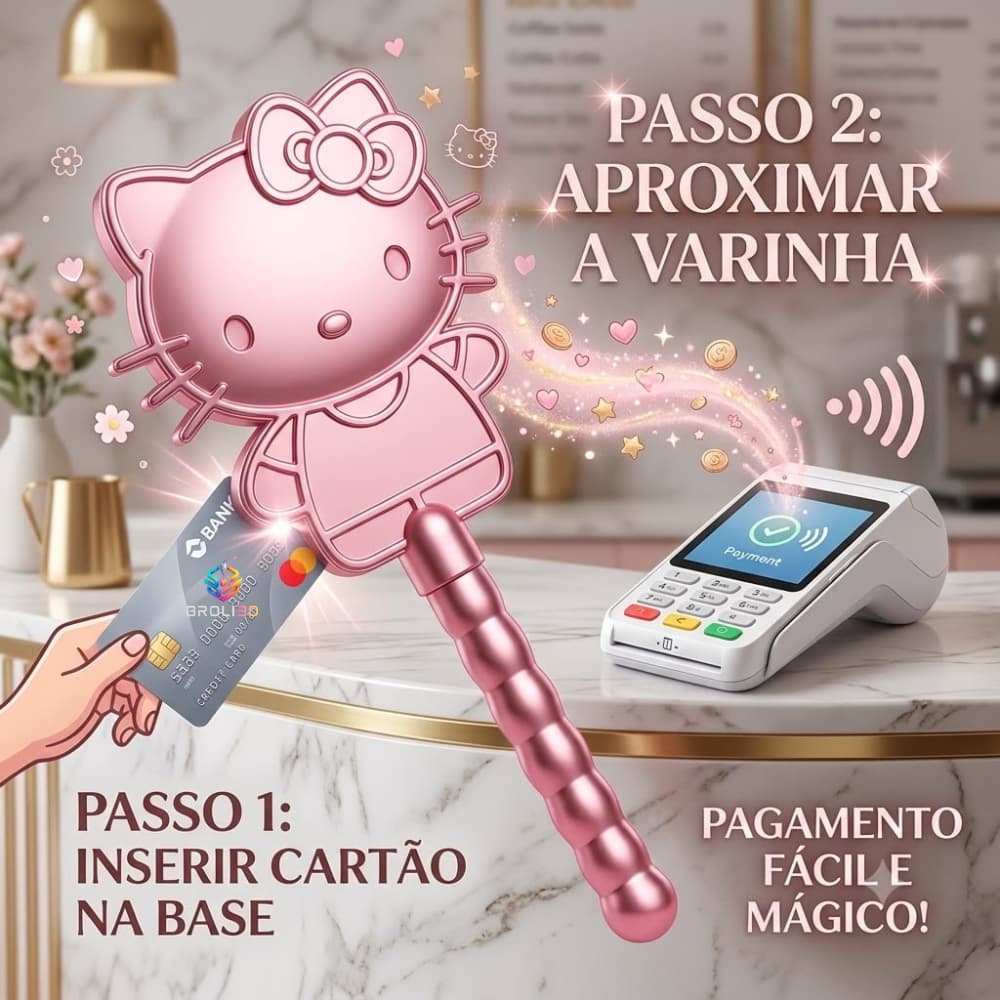 Porta Cartão Varinha Mágica para Cartão de Crédito Pagamento por Aproximação NFC