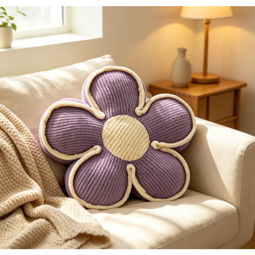 Almofada Flor Macia 50x50cm, Decoração para Sofá e Cama, Acessório para Quarto e Sala