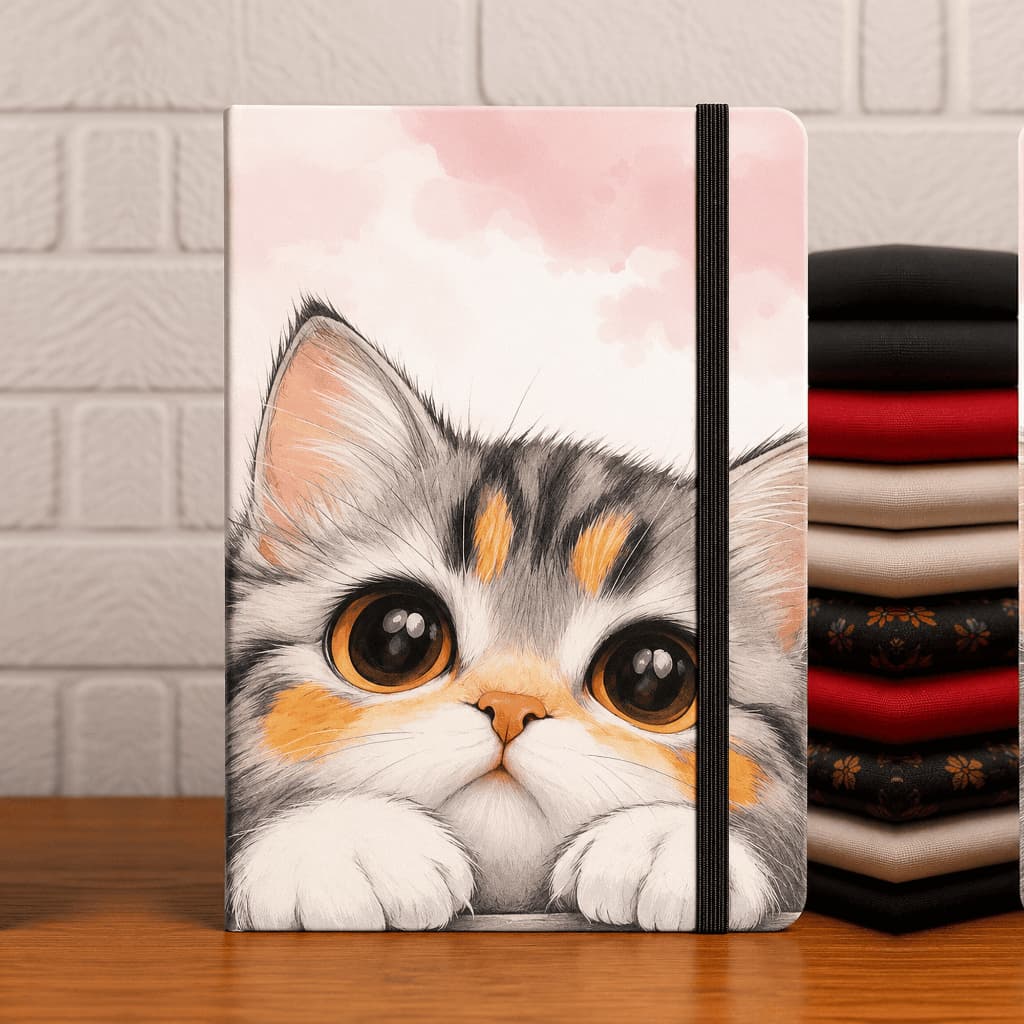 Caderno Moleskine Gato CUTE FOFO– Capa Dura Criativo 160 Páginas Anotações Bullet Journal - 21x14